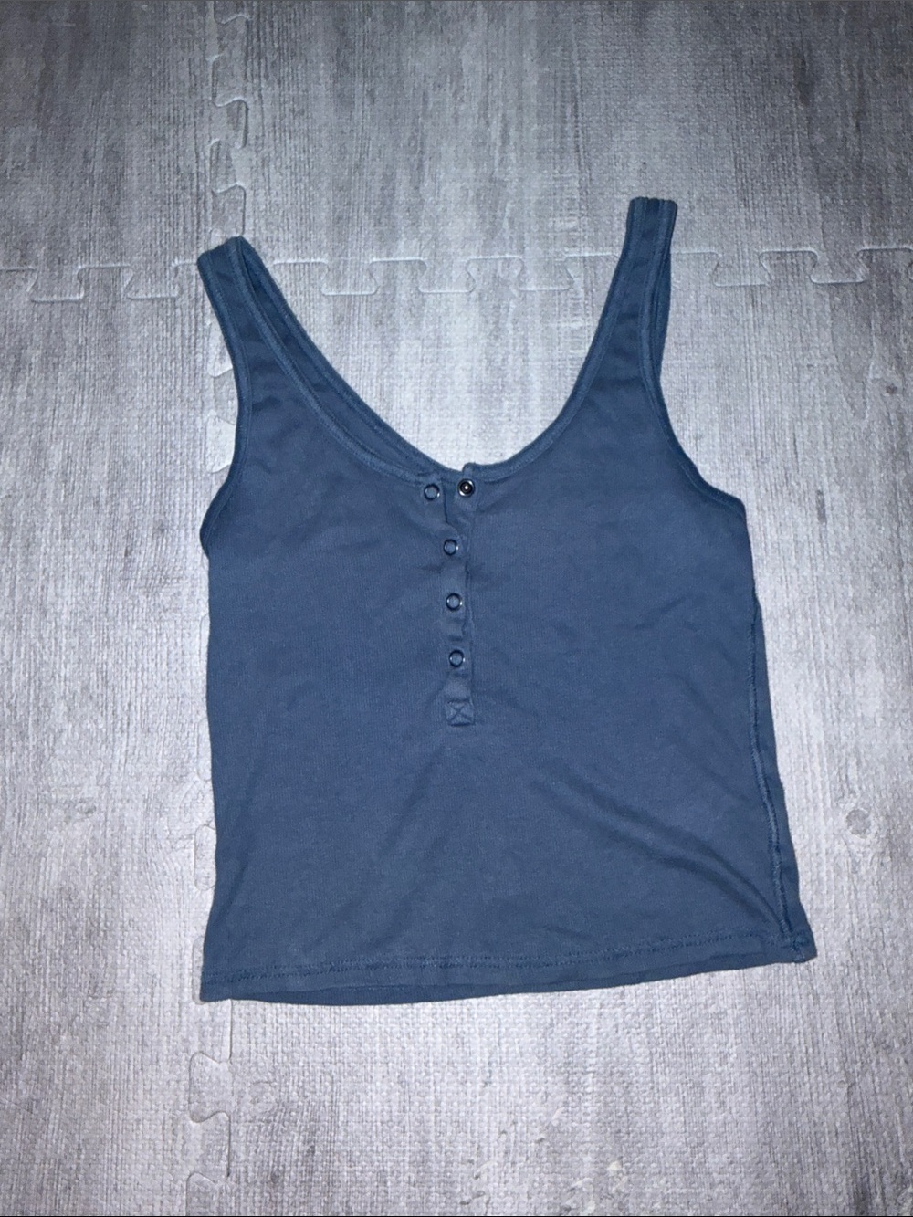 wild fable Navy Button-Detail Tank Top